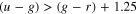 $(u-g)\gt (g-r)+1.25$