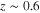 $z\sim 0.6$