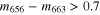${m}_{656}-{m}_{663}\gt 0.7$
