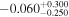 $-{0.060}_{-0.250}^{+0.300}$