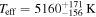 ${T}_{\mathrm{eff}}={5160}_{-156}^{+171}\,{\rm{K}}$