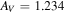 ${A}_{V}=1.234$