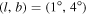 $(l,b)=(1^\circ ,4^\circ )$