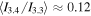 $\langle {I}_{3.4}/{I}_{3.3}\rangle \approx 0.12$