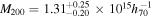${M}_{200}={1.31}_{-0.20}^{+0.25}\times {10}^{15}{h}_{70}^{-1}$