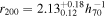 ${r}_{200}={2.13}_{0.12}^{+0.18}{h}_{70}^{-1}$