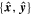 $\{\hat{{\boldsymbol{x}}},\hat{{\boldsymbol{y}}}\}$