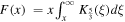 $F(x)\,=x{\int }_{x}^{\infty }{K}_{\tfrac{5}{3}}(\xi )d\xi $