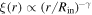 $\xi {(r)\propto (r/{R}_{\mathrm{in}})}^{-\gamma }$