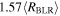 $1.57\langle {R}_{\mathrm{BLR}}\rangle $