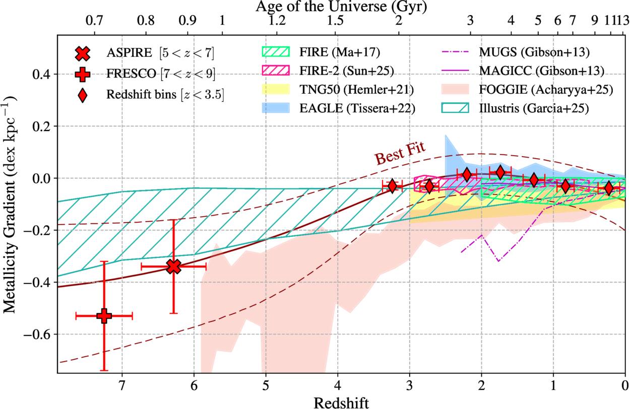 A 13 Billion Year View of Galaxy Growth: Metallicity Gradient