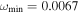 ${\omega }_{\min }=0.0067$