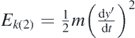 ${E}_{k\left(2\right)}=\frac{1}{2}m{\left(\frac{\mathrm{d}{y}^{\prime }}{\mathrm{d}t}\right)}^{2}$