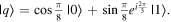 $\left|q\right.\unicode{x027E9}=\cos \frac{\pi }{8}\left|0\right.\unicode{x027E9}+\sin \frac{\pi }{8}{e}^{i\frac{2\pi }{3}}\left|1\right.\unicode{x027E9}.$