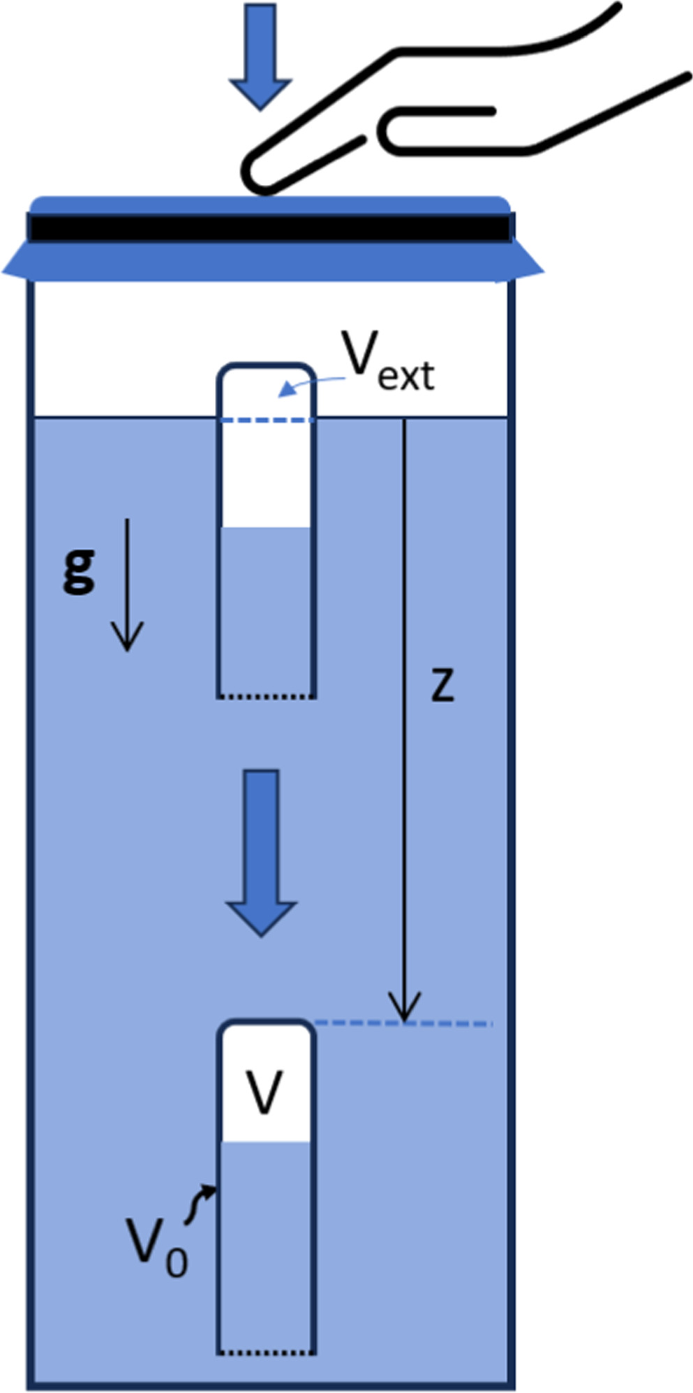 A Cartesian diver to study oscillations and internal gravity waves in a ...