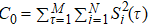 ${C}_{0}= \sum _{\tau =1}^{M} \sum _{i=1}^{N}{S}_{i}^{2}(\tau )$
