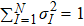 $ \sum _{I=1}^{N}{\sigma }_{I}^{2}=1$