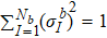 $ \sum _{I=1}^{{N}_{b}}{({\sigma }_{I}^{b})}^{2}=1$