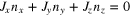 ${{J}_{x}}{{n}_{x}}+{{J}_{y}}{{n}_{y}}+{{J}_{z}}{{n}_{z}}=0$