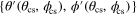 $\{\theta ^{\prime} ({{\theta }_{{\rm cs}}},{{\phi }_{{\rm cs}}}),\phi ^{\prime} ({{\theta }_{{\rm cs}}},{{\phi }_{{\rm cs}}})\}$