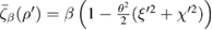 $\bar\zeta_\beta(\rho')=\beta\left(1-\frac{\theta^2}{2}(\xi'^2+\chi '^2)\right)$ 
