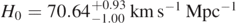 ${H}_{0}=70.6{4}_{-1.00}^{+0.93}\enspace \mathrm{k}\mathrm{m}\enspace {\mathrm{s}}^{-1}\enspace {\mathrm{M}\mathrm{p}\mathrm{c}}^{-1}$