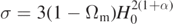 $\sigma =3(1-{{\Omega}}_{\mathrm{m}}){H}_{0}^{2(1+\alpha )}$