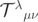 ${{\mathcal{T}}^{\lambda }}_{\mu \nu }$