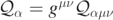 ${\mathcal{Q}}_{\alpha }={g}^{\mu \nu }{\mathcal{Q}}_{\alpha \mu \nu }$