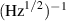 $(\mathrm{Hz}^{1/2})^{-1}$