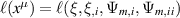 $\ell(x^{\mu}) = \ell(\xi, \xi_{,i}, \Psi_{m,i}, \Psi_{m,ii})$