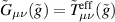 $\tilde{G}_{\mu\nu}(\tilde{g}) = \tilde{T}^\mathrm{eff}_{\mu\nu}(\tilde{g})$