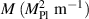 $M~(M_{\textrm{Pl}}^2~\text{m}^{-1})$