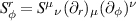 $S^r_\phi = {S^{\mu}}_{\nu} (\partial_r)_{\mu} (\partial_\phi)^{\nu} $