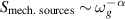 $S_\text{mech. sources}\sim\omega_g^{-\alpha}$