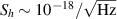 $S_h \sim 10^{-18}/\sqrt{\text{Hz}}$