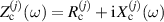 $Z_\mathrm{c}^{(j)}(\omega) = R_\mathrm{c}^{(j)}+\mathrm{i}\,X_\mathrm{c}^{(j)}(\omega)$