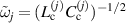 $\tilde{\omega}_{j} = (L_\mathrm{c}^{(j)}C_\mathrm{c}^{(j)})^{-1/2}$