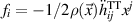 $f_i = -1/2\rho(\vec{x}) \ddot{h}_{ij}^\text{TT} x^j$