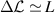 $\Delta\mathcal{L}\simeq L$