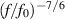 $(f/f_0)^{-7/6}$