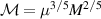 ${\mathcal {M}} = \mu^{3/5}M^{2/5}$