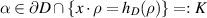 $\alpha \in \partial D \cap \{x \cdot \rho = h_D(\rho)\} = : K$