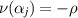 $\nu(\alpha_j) = -\rho$