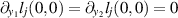 $\partial_{y_1} l_{j} (0, 0) = \partial_{y_2}l_{j} (0, 0) = 0$