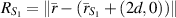 $R_{S_1} = \|\bar{r}- (\bar{r}_{S_1} + (2d, 0))\|$