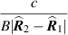 $ \displaystyle \frac{c}{B | \widehat{\boldsymbol{R}}_2 - \widehat{\boldsymbol{R}}_1|} $