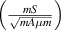 $\left( {\frac{{mS}}{{\sqrt {mA\mu m} }}} \right)$