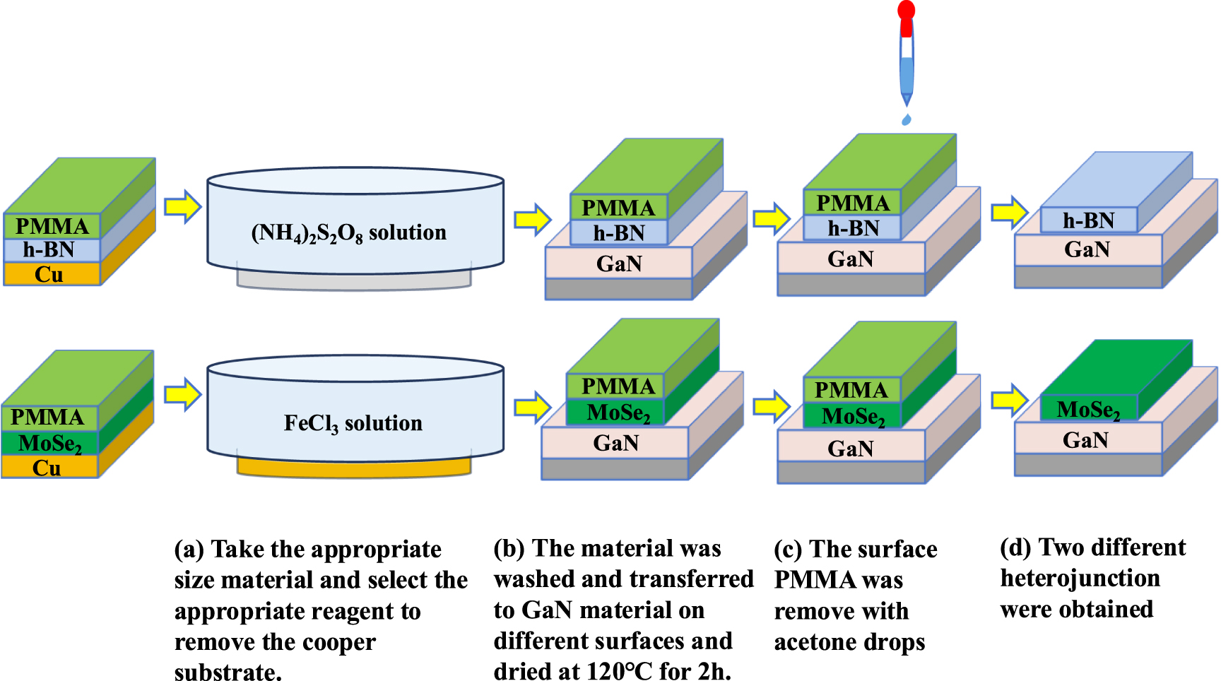 Band alignment of heterojunctions formed by different polar GaN and two ...