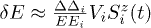 $\delta E \approx \frac{\Delta\Delta_{i}}{EE_{i}}V_{i}S_{i}^{z}(t)$